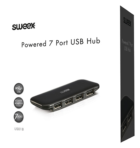 7-poorts USB 2.0 hub high performance