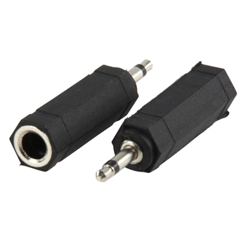Adapter plug 3.5mm mono stekker 6.35mm mono kontra stekker