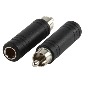 Adapter plug RCA stekker 6.3mm mono kontra stekker