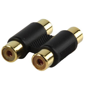 Adapter plug 2x RCA kontra stekker 2x RCA kontra stekker met vergulde kontakten