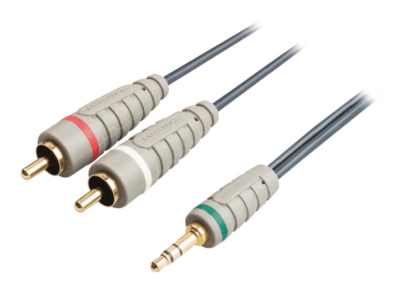 Bandridge BAL3401 verloopkabel 3 5mm jack 2x tulp