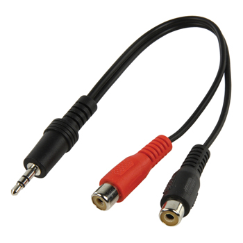 3.5mm jack stereo stekker 2 RCA kontra stekkers 0,20 m