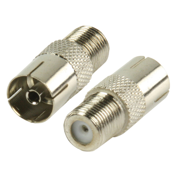 F-connector socket naar coax socket adapter.