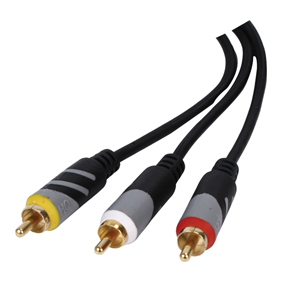 Videokabel analoog (RCA, geel, wit, rood) 75cm