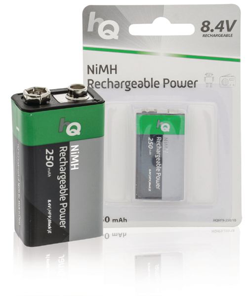 Oplaadbare NiMH 9V-batterij 250 mAh, 1-blister
