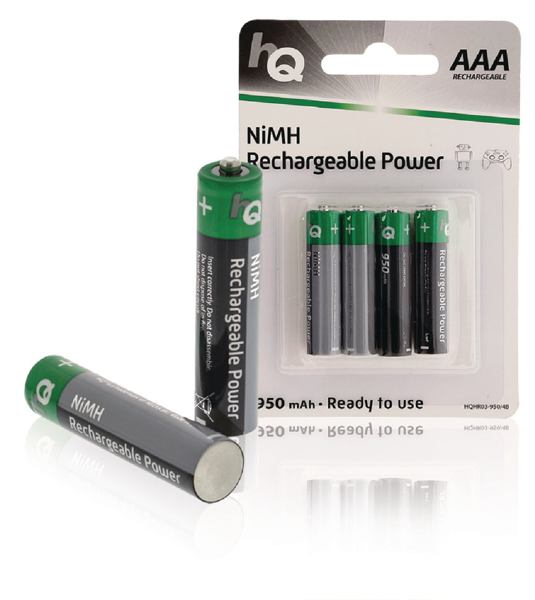 Oplaadbare NiMH AAA-batterij 950 mAh, blister 4 stuks