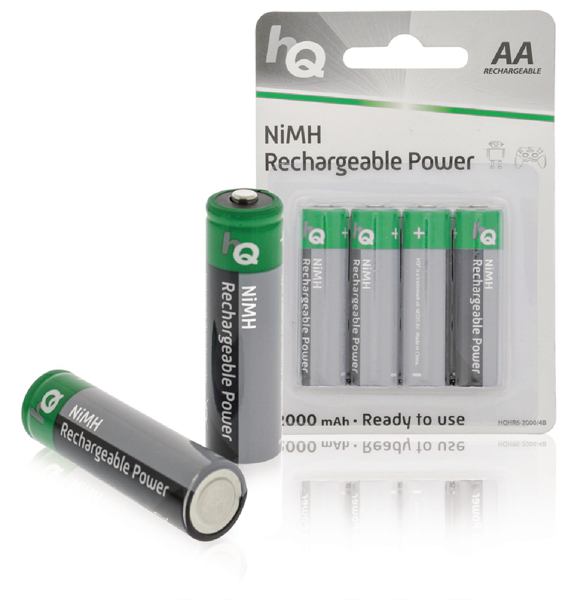 Oplaadbare NiMH AA-batterij 2000 mAh, blister 4 stuks