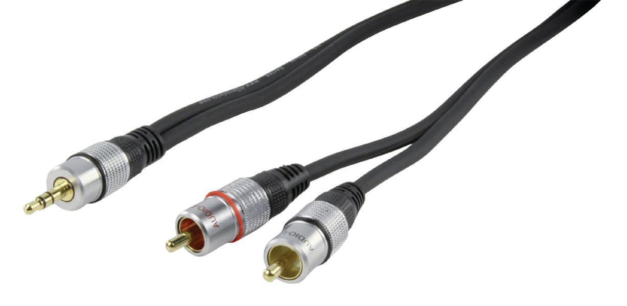 RCA naar Jack (3,5mm) Kabel (Verguld) 10M