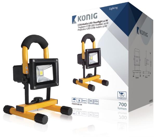König KNLEDFLMB10W Mobiele COB Led-bouwlamp 10W 700Lumen Eu-stekker