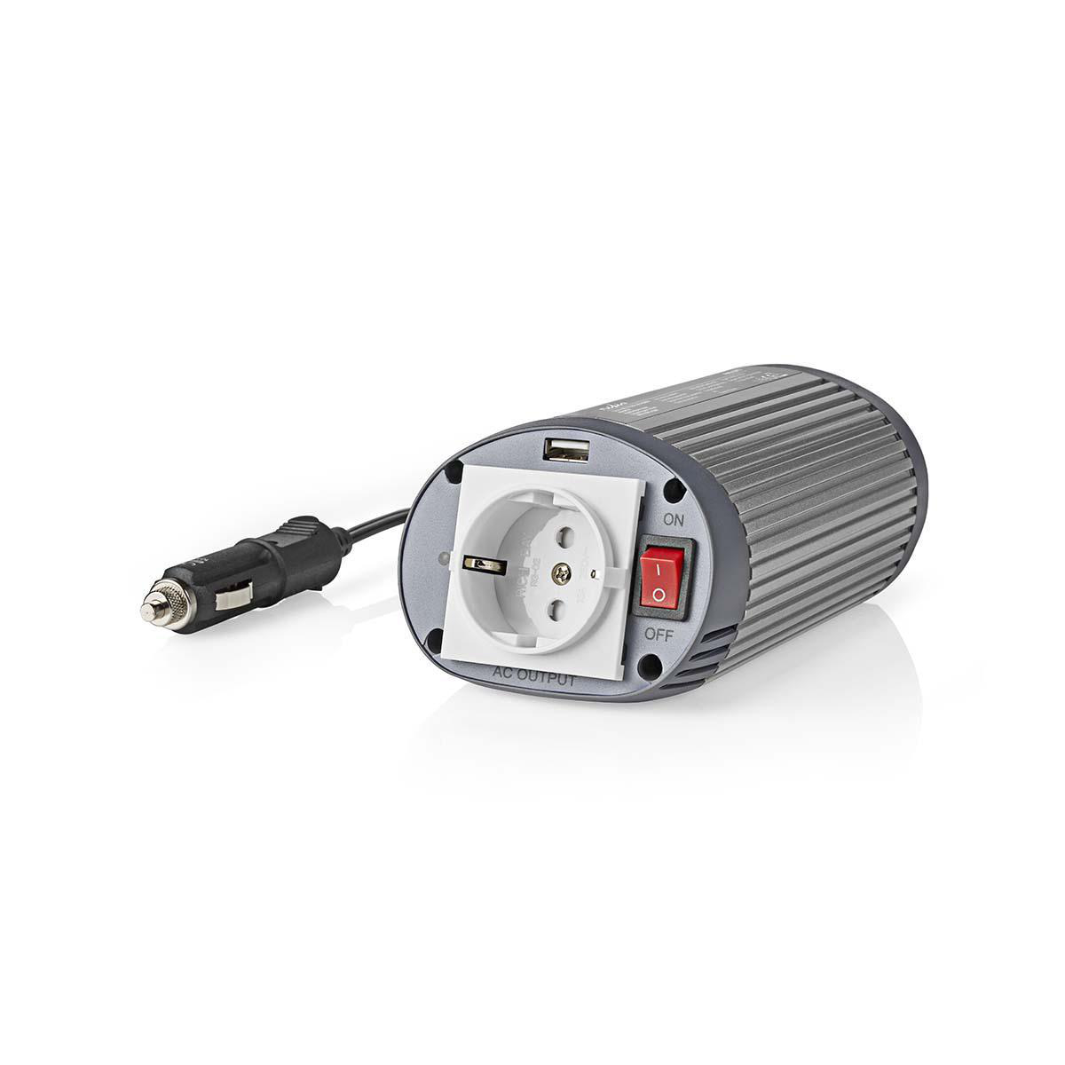 Stroomomvormer Gemodificeerde Sinusgolf | 12 V DC 230 V AC | 150 W | 1x Schuko-1x USB-Uitgang