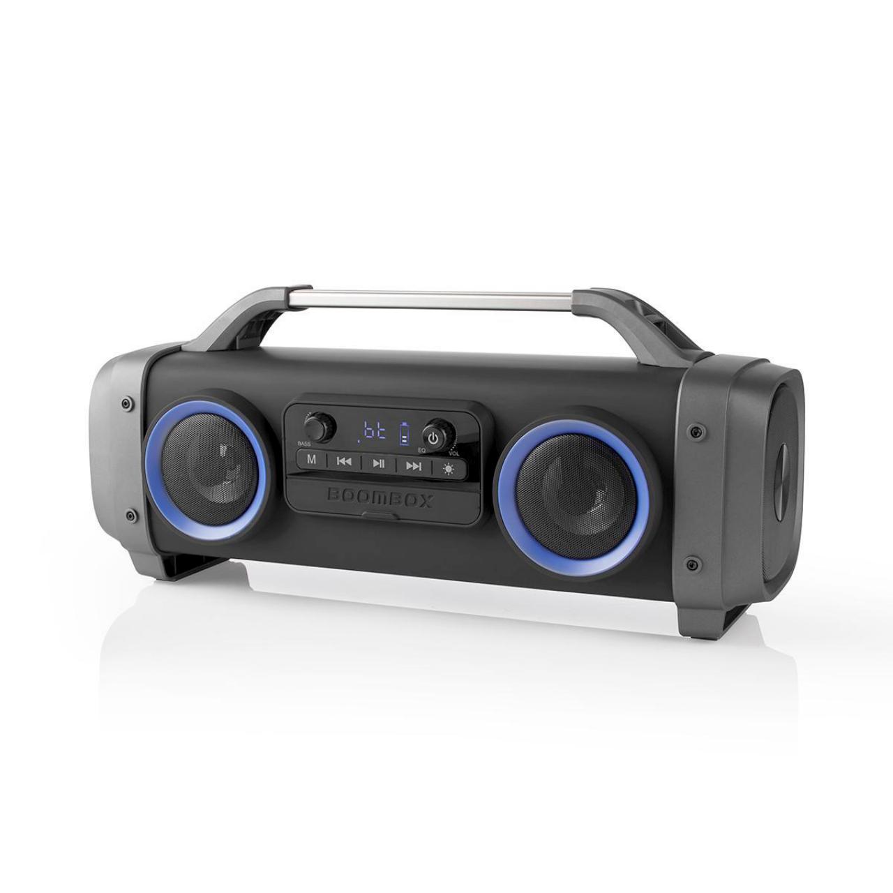 Party Boombox | 3 Hours Playtime | Bluetooth® Wireless Technology | FM Radio | Party Lights | Black