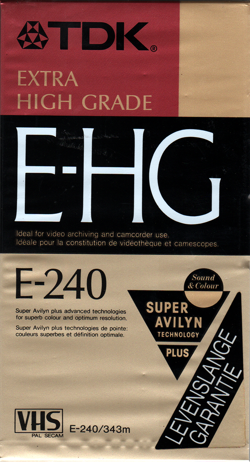 TDK VHS videoband E240 E-HG, Extra High-Grade 4-uursband