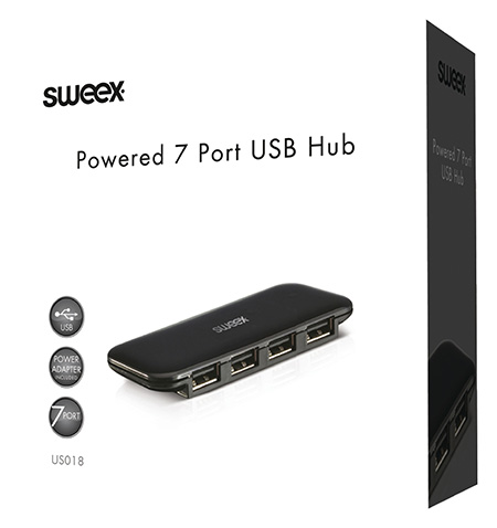 Sweex 7-poorts USB-hub met voeding