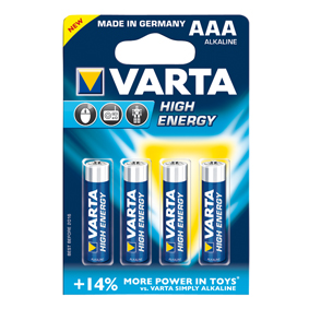 AAA Batterijen Varta High Energy, 4 stuks in blister