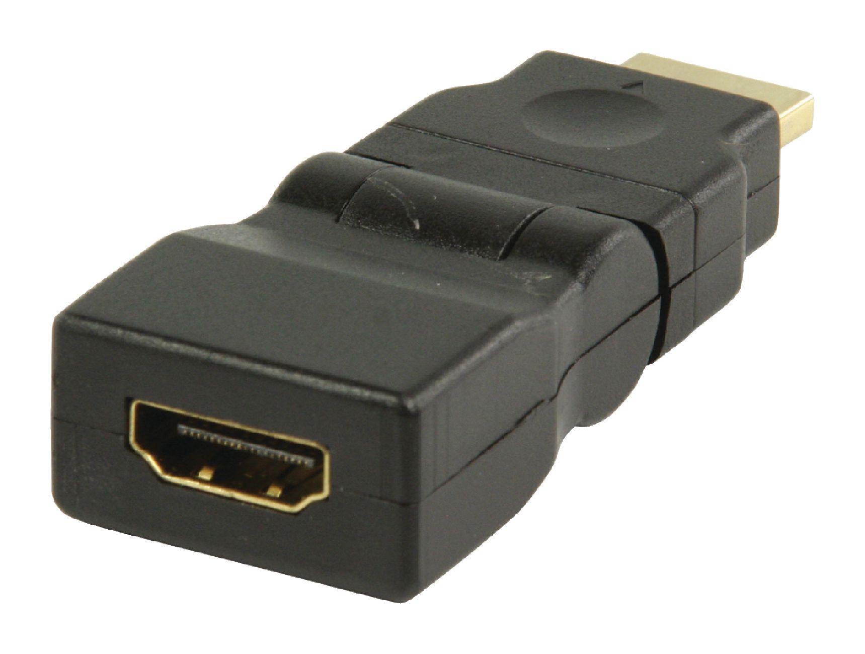 Flexibele adapter HDMI male naar HDMI female verguld