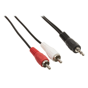 Jack stereo audio verdeelkabel 3,5 mm mannelijk 2x RCA mannelijk 1,50 m zwart