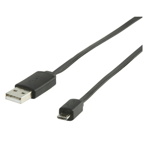 USB 2.0 adapterkabel, A Male Micro B Male, 1.00 m, zwart