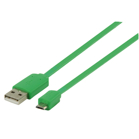 USB 2.0 adapterkabel, A Male Micro B Male, 1.00 m, groen