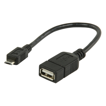 Micro USB OTG kabel voor smartphones 20cm
