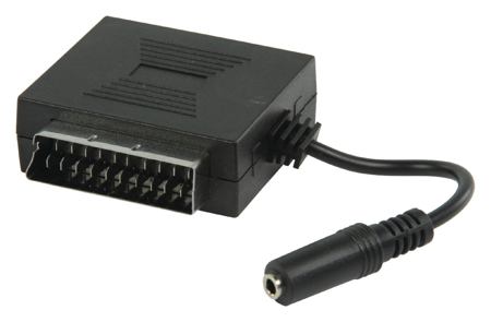 SCART adapter met Stereo Audio SCART mannelijk jack stereo vrouwelijk 3,5 mm 0,20 m zwart