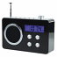 Compacte draagbare FM-radio met ingang voor MP3-speler en telefoon