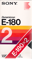 Sony VHS videobanden 2 stuks E-180 Dynamicron (2x 3 uur)