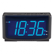 Zendergestuurde LED-wekker met blauw display