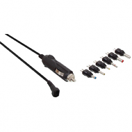 Universele 12V autoadapter met sigarettenaanstekerplug en 6 verwisselbare pluggen