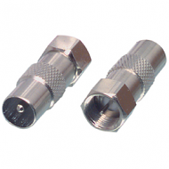 F-connector naar coax (IEC) male adapter