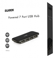 7-poorts USB 2.0 hub high performance met voeding