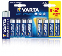 AA Batterijen Varta High Energy, 6+2 stuks in blister